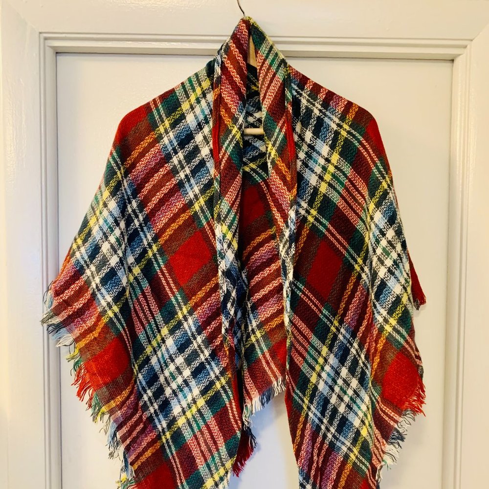 Red Patterned Scarf Shawl